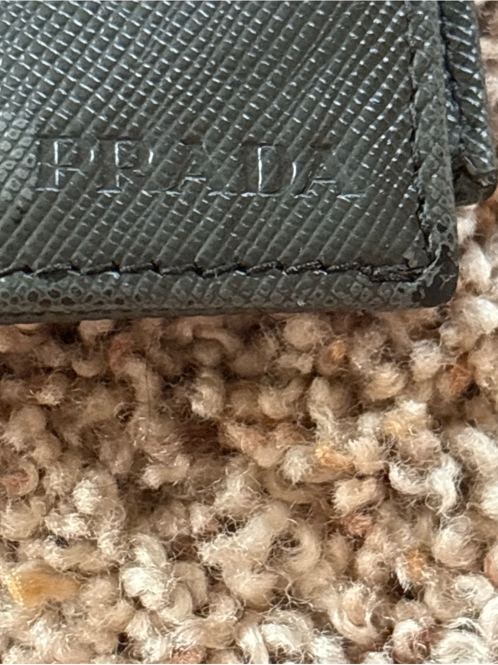 Prada Black Textured Leather Wallet